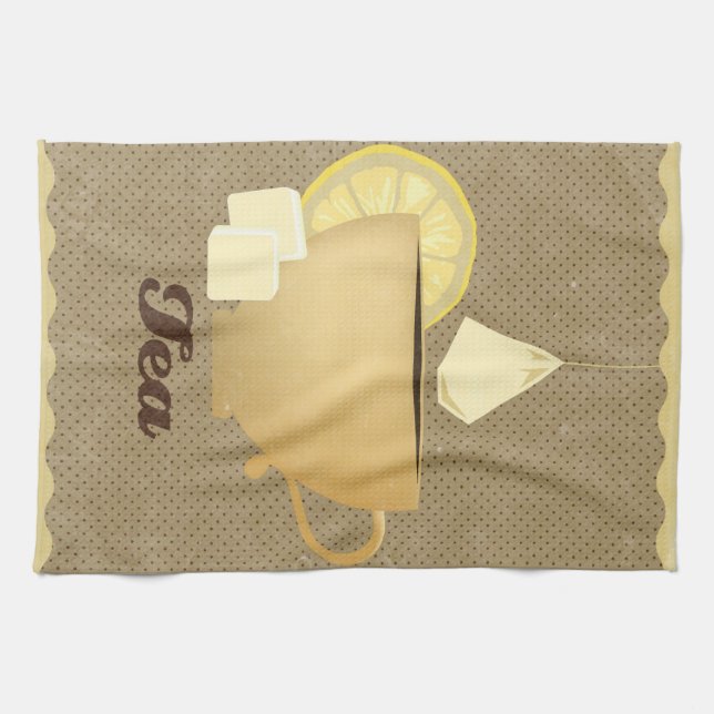 Tea cup illustration towel (Horizontal)
