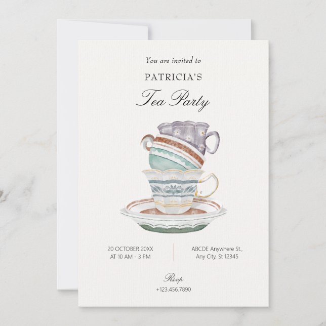 Tea cup invitation (Front)