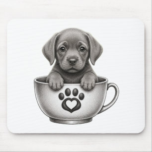 Tea Cup Silver Labrador Retriever Puppy Mouse Mat