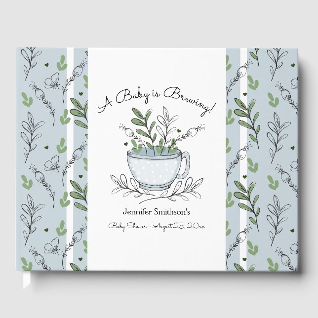 Tea Cup Tea Party Baby Shower Guest Book (Front)