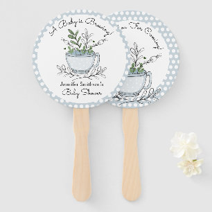 Tea Cup Tea Party Baby Shower Thank You Hand Fan