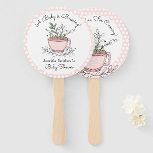 Tea Cup Tea Party Baby Shower Thank You Hand Fan