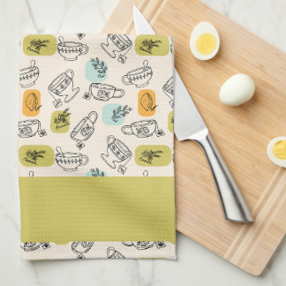 Tea Cup Tea Towel Herbs Cottage Core Rustic Towels