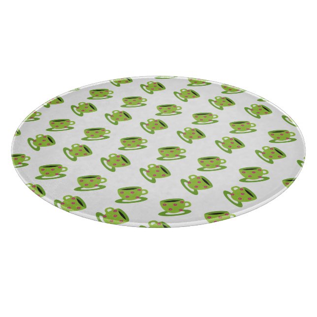 Tea Cup white Cutting Board (Corner)