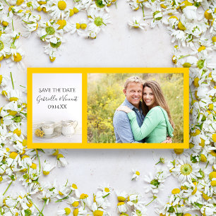 Tea Cup with Yellow Daisies Wedding Save the Date