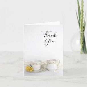 Tea Cup with Yellow Daisies Wedding Thank You