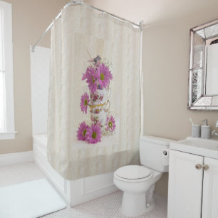 Tea Cups And Daisies Shower Curtain