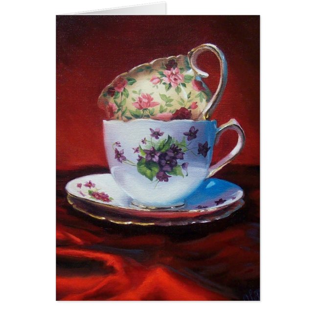 Tea Cups and Red Satin (Front)