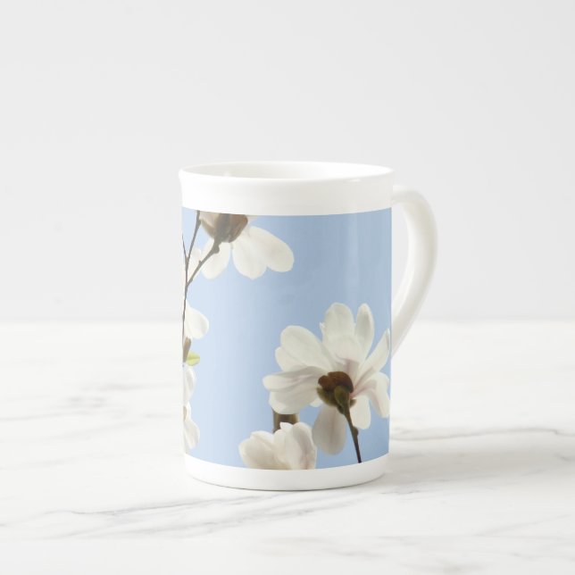 Tea Cups custom Nature Blue Sky Magnolias (Front Right)