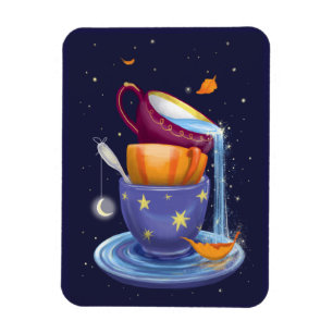 Tea cups Fall Whimsical Magnet