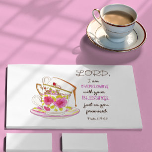 Tea Cups Overflowing with Your Blessings Postcard