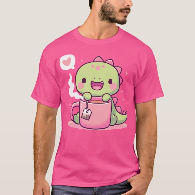 Tea Dino Tea Rex Pun T-Shirt (Front)