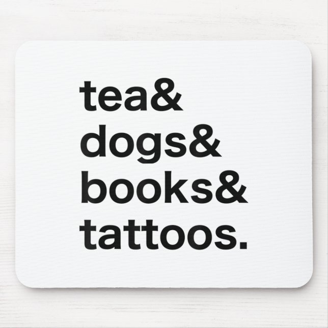 Tea Dogs Books Tattoos _1  Mouse Mat (Front)