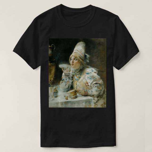 Tea Drinking by Konstantin Makovsky 1914  T-Shirt (Design Front)
