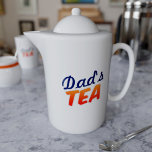 Tea Drinking Dad Name Personalised Teapot<br><div class="desc">Does your Dad love tea? Does he like it brewed in his own special way? Get him this teapot just for him. Easy as it already has his name on it</div>