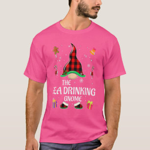 Tea Drinking Gnome Family Matching Christmas Paja T-Shirt