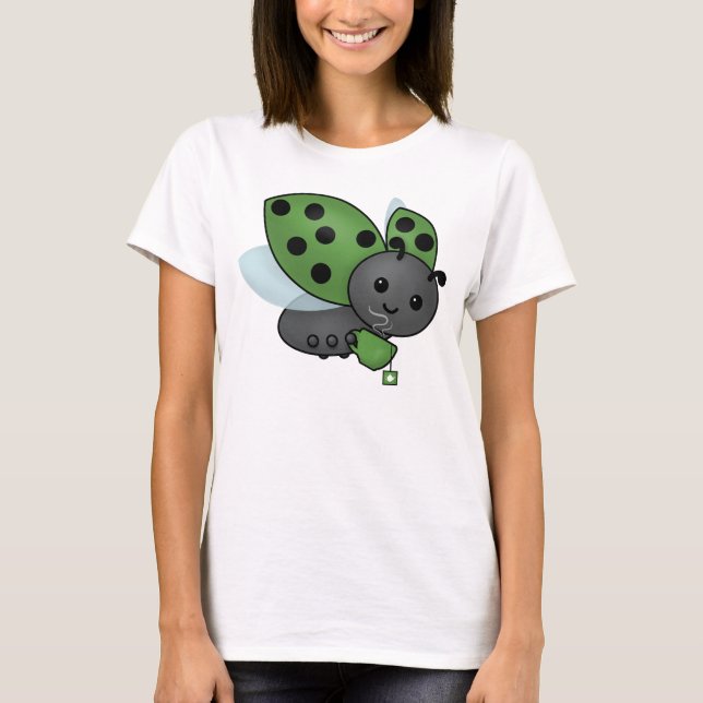 Tea Drinking Ladybug T-Shirt (Front)