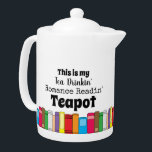 Tea Drinking, Romance Reading Books<br><div class="desc">This Tea Drinking Romance Reading Teapot is perfect for book lovers while they drink in their favourite book. This colourful teapot is a great gift idea for bookworms and bibliophiles.</div>