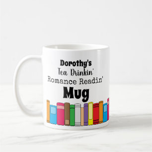 Tea Drinking, Romance Reading Books Coffee Mug