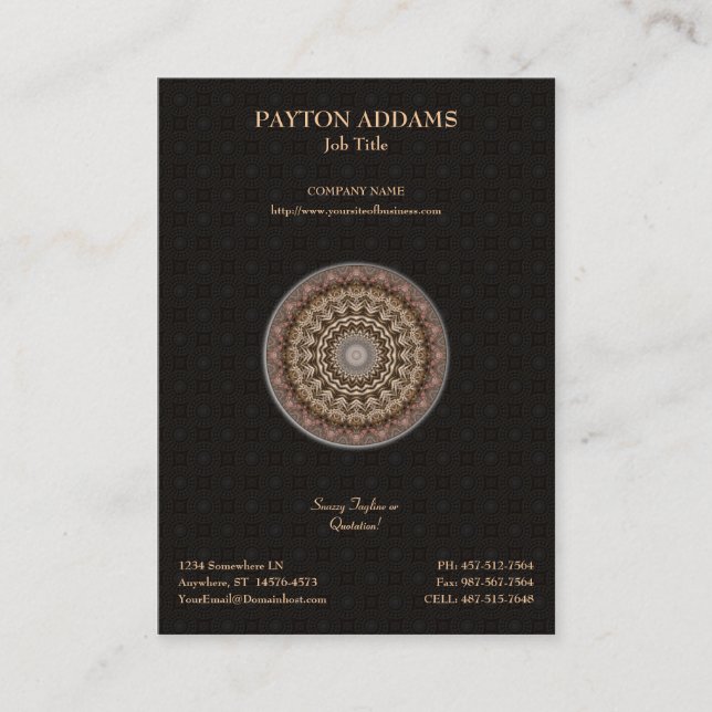 Tea Dyed Mandala • Vertical Business Card (Front)