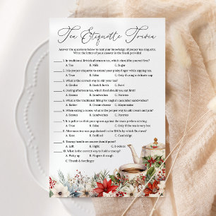 Tea Etiquette Trivia Christmas Tea Party Game