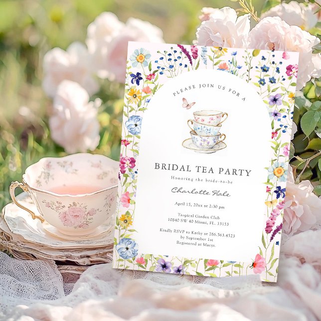 Tea Floral Watercolor Bridal Shower Invitation (Creator Uploaded)