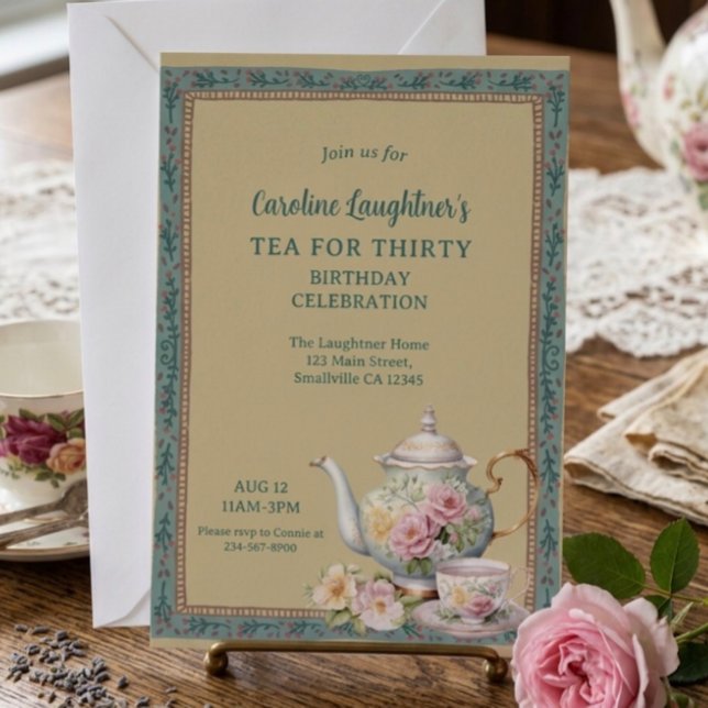 Tea For Thirty Flower Garden Birthday Invitation (Creator Uploaded)