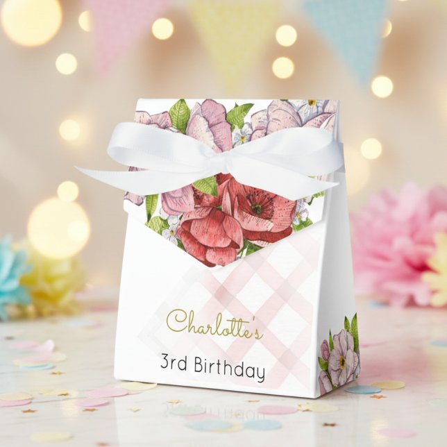 Tea for three, tea flowery birthday favour box (Creator Uploaded)