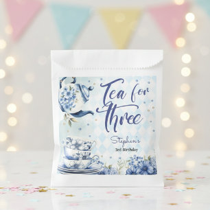 Tea for three, third birthday for kids favour bags