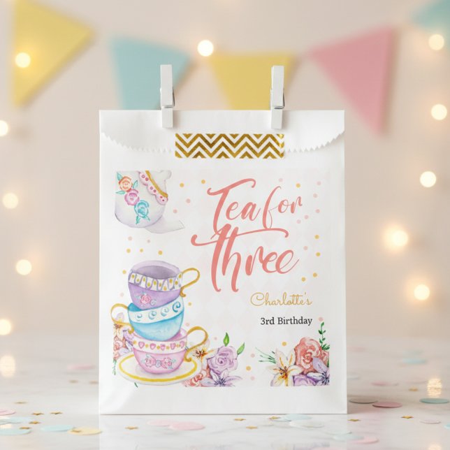 Tea for three, third tea birthday favour bags (Creator Uploaded)