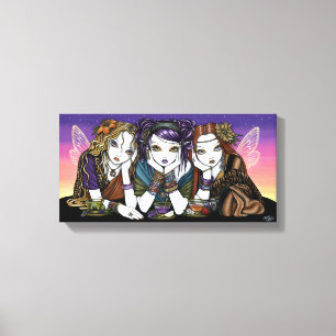 Tea For Three Urban KiKi Party Fairies Canvs Print