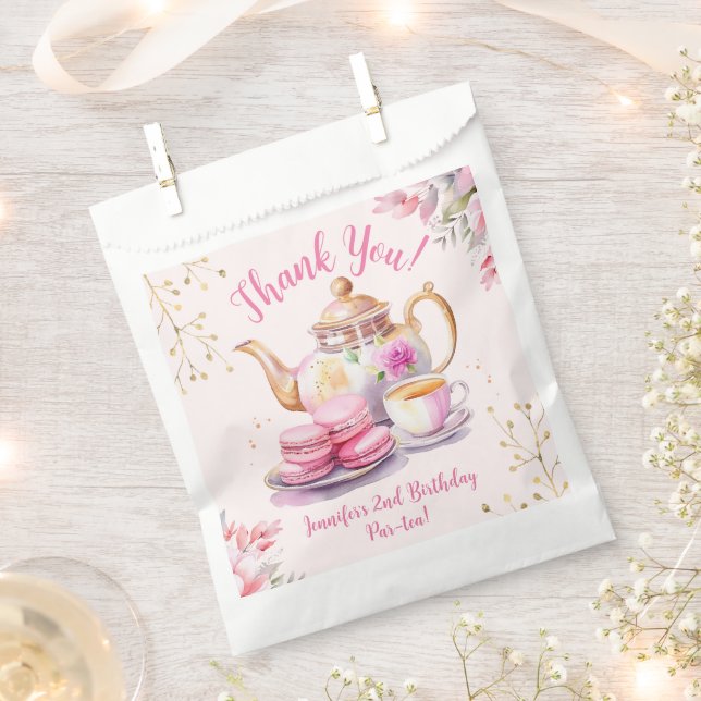 Tea For Two 2nd Birthday Par-tea Favour Bags (Clipped)