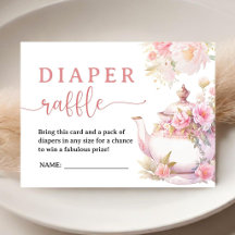 Tea for Two Baby Shower Tea Party Diaper Raffle