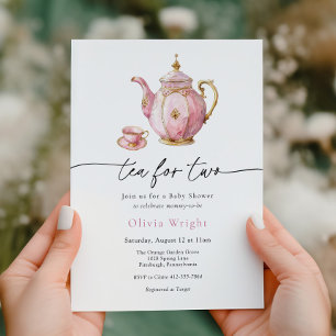 Tea for Two Baby Shower Tea Party  Invitation