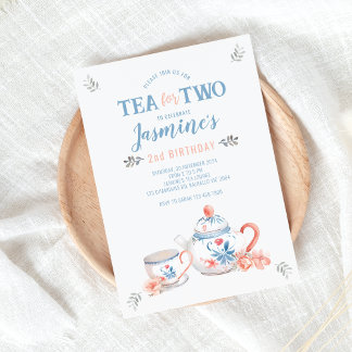 Tea for Two Birthday Invitation