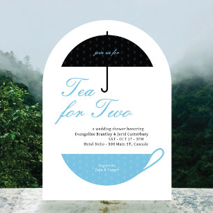 Tea for Two Classic Wedding Tea Shower Invitation