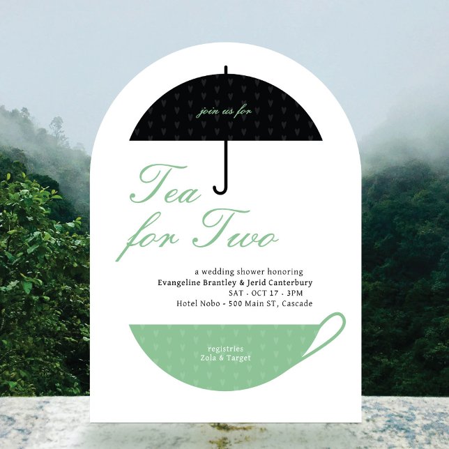 Tea for Two Classic Wedding Tea Shower Invitation (Creator Uploaded)