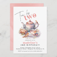 Tea for Two | Cute Tea Party Girls' 2nd Birthday