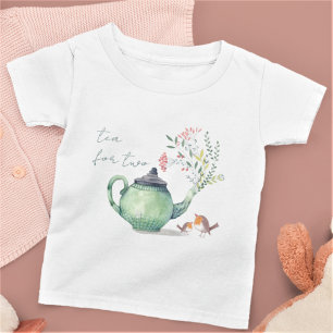 Tea for Two   Cute Teapot & Baby Birds T-Shirt