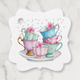 Tea for Two Elegant Girl's Birthday Party Favour Tags
