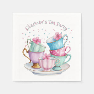 Tea for Two Elegant Girl's Birthday Party Napkin