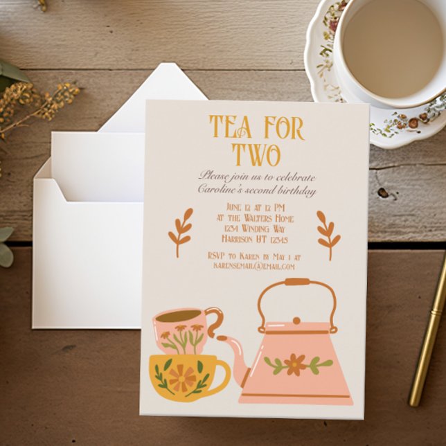 Tea For Two Fall Fairytale Tea Party Invitation (Creator Uploaded)