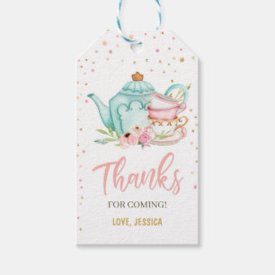 Tea for Two Favour Tags Floral Tea Girl Thank You