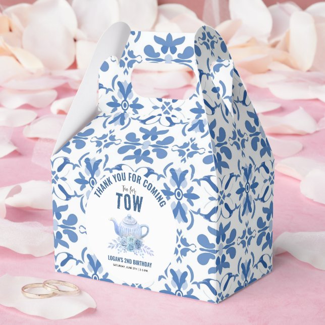 Tea for Two – Floral 2nd Birthday Party Favour Box (Wedding)