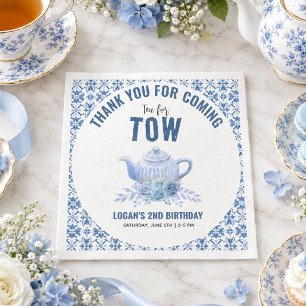 Tea for Two – Floral 2nd Birthday Party Napkin