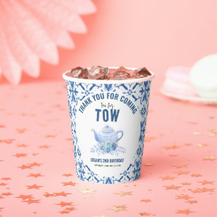 Tea for Two – Floral 2nd Birthday Party Paper Cups
