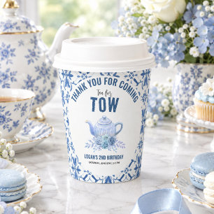 Tea for Two – Floral 2nd Birthday Party Paper Cups