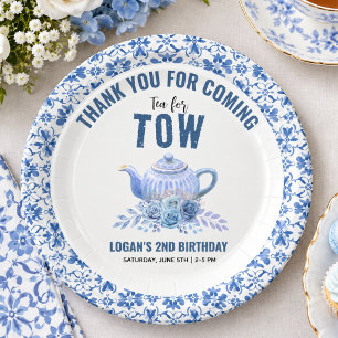 Tea for Two – Floral 2nd Birthday Party Paper Plate