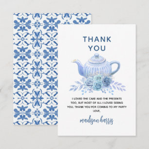 Tea for Two – Floral 2nd Birthday Thank You Card