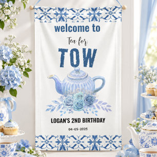 Tea for Two – Floral 2nd Birthday Welcome Banner